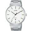 As9g17x1 alba watch men white dial stainless steel metal silver strap quartz movt japan analog wr 5bar three hand prestige