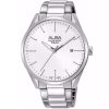 As9g55x1 alba watch men silver white dial stainless steel metal strap quartz movt japan analog water resist 5bar three hand prestige