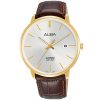 As9g68x1 alba watch men silver white dial leather brown strap quartz movt japan analog sapphire wr 5bar three hand prestige