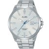 As9h09x1 alba watch men silver white dial stainless steel metal strap quartz movt japan analog water resist 10bar three hand active