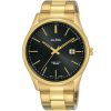 As9h52x1 alba watch men black dial stainless steel metal gold strap quartz movt japan analog water resist 5bar three hand prestige
