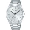As9h86x1 alba watch men silver white dial stainless steel metal strap quartz movt japan analog water resist 5bar three hand prestige