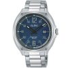As9j31x1 alba watch men blue dial stainless steel metal silver strap quartz movt japan analog water resist 10bar three hand active