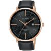 As9j86x1 alba watch men black globe dial leather strap quartz movt japan analog water resist 5bar three hand prestige