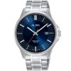 As9l39x1 alba watch men blue dial stainless steel metal silver strap quartz movt japan analog water resist 5bar three hand prestige