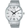 As9n09x1 alba watch men silver white dial stainless steel metal strap quartz movt japan analog water resist 5bar three hand active