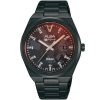 As9n39x1 alba watch men black patterned dial stainless steel metal strap quartz movt japan analog 10bar three hand tokyo neon