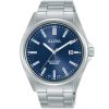 As9n57x1 alba watch men blue dial stainless steel metal silver strap quartz movt japan analog water resist 10bar three hand active