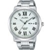 At2019x1q alba watch men silver white dial stainless steel water resist 5bar metal strap quartz movt japan analog three hand prestige