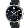 At3c61x1 alba watch men black dial leather strap quartz movt japan analog chronograph water resist 5bar prestige