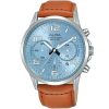 At3d79x1 alba watch men blue dial leather havan strap quartz movt japan analog chronograph wr 10bar active