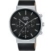At3e37x1 alba watch men black dial leather strap quartz movt japan analog chronograph wr 5bar prestige
