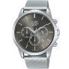 At3e43x1 alba watch men gray dial stainless steel metal silver mesh strap quartz movt japan analog chronograph water resist 5bar prestige