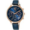 At3f08x1 alba watch women blue dial leather strap quartz movt japan analog chronograph fashion
