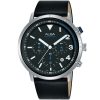 At3f55x1 alba watch men black dial leather strap quartz movt japan analog chronograph water resistant 10bar signa flagship