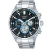 At3f91x1 alba watch men black patterned dial stainless steel metal silver strap quartz movt japan analog chronograph water resist 10bar active
