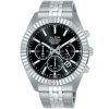 At3h19x1 alba watch men black dial stainless steel metal silver strap quartz movt japan analog chronograph water resist 5bar prestige