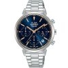 At3h39x1 alba watch women blue dial stainless steel metal silver strap quartz movt japan analog chronograph water resist 5bar fashion