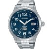 Av3461x1 alba watch men blue patterned dial stainless steel water resist 5bar metal silver strap quartz movt japan analog three hand prestige