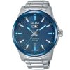 Av3525x1 alba watch men blue patterned dial stainless steel wr 10bar metal silver strap quartz movt japan analog three hand signa
