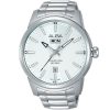 Av3529x1 alba watch men silver patterned dial stainless steel wr 10bar metal strap quartz movt japan analog three hand signa