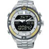 Az4019x1 alba watch men silver black dial stainless steel metal strap quartz movt japan digital analog 10bar time zone signa active
