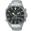 Az4063x1 alba watch men green dial stainless steel metal silver strap quartz movt japan digital analog 10bar time zone world time signa