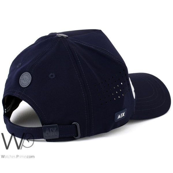 Armani Exchange AX Navy Blue Cotton Men's Cap | Watches Prime