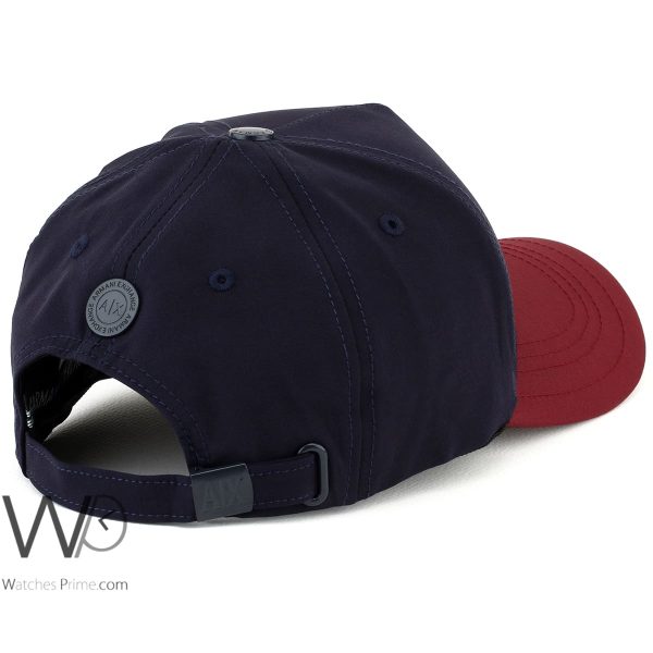 Armani Exchange AX Navy Blue Red Cotton Men's Cap | Watches Prime