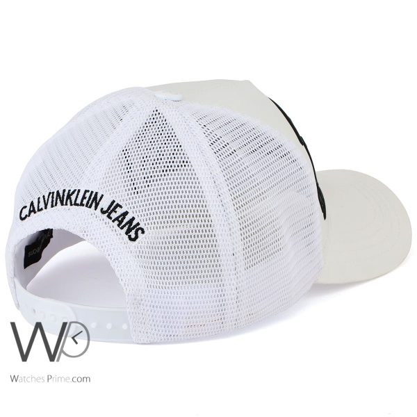 Calvin Klein CK White Cotton Men's Cap | Watches Prime