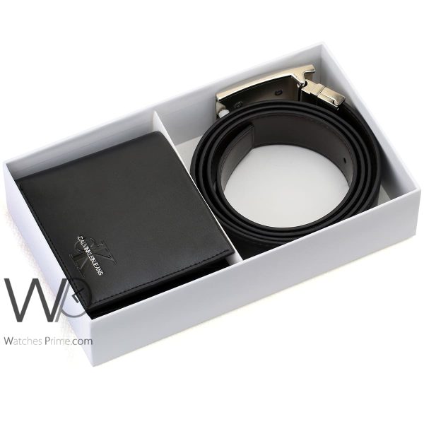 Black Calvin Klein Wallet and Belt Gift Set | Watches Prime