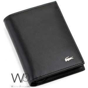 black lacoste leather long mens wallet