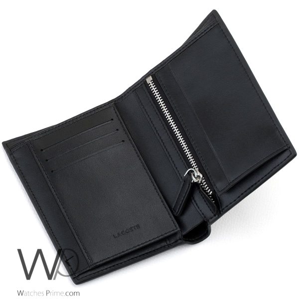 Black Lacoste Leather Long Men's Wallet | Watches Prime