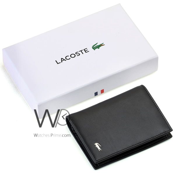 Black Lacoste Leather Long Men's Wallet | Watches Prime