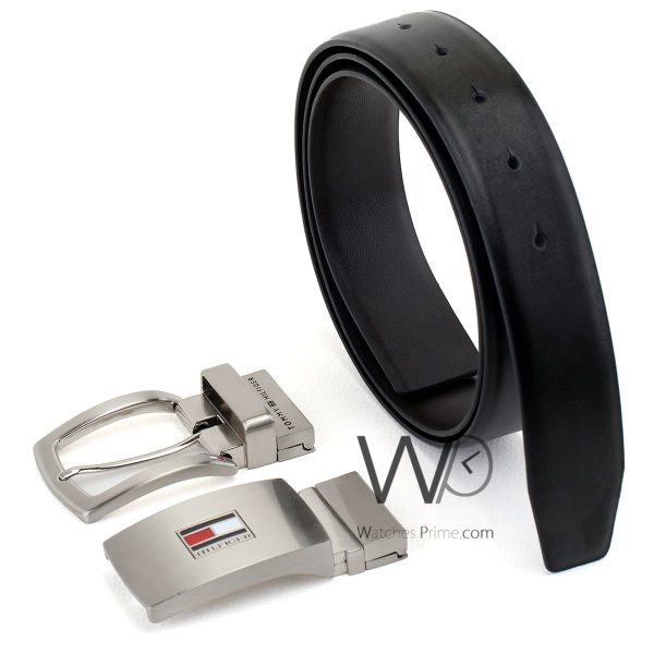 Tommy Hilfiger Leather Black Belt Gift Set | Watches Prime
