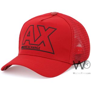 كاب-ارماني-اكستشنج-AX-احمر-قبعة-شبكة