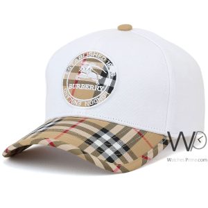 baseball-burberry-london-england-hat-white-beige-motif-Icon-stripe-cotton-cap