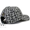 Fendi Roma FF Gray White Cotton baseball Cap | Watches Prime