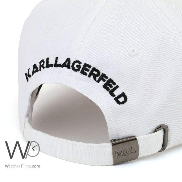 Karl Lagerfeld White Baseball Cotton Cap | Watches Prime
