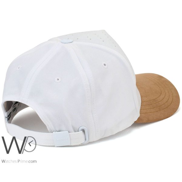 Lacoste White Beige Cotton Baseball Cap | Watches Prime