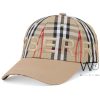 Burberry baseball cap beige motif icon stripe cotton hat