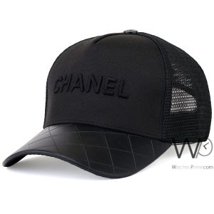 chanel-trucker-cap-black-mesh-leather-snapback-hat