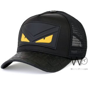 fendi-roma-trucker-eye-leather-cap-black-mesh-snapback-hat