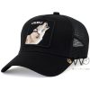 Goorin bros trucker lone wolf cap black mesh snapback hat