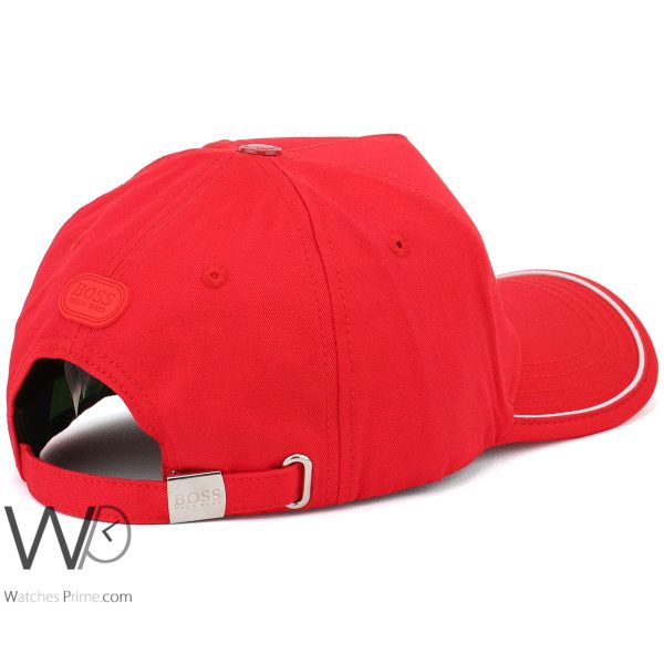 Hugo Boss Red Cotton Baseball Cap | Watches Prime