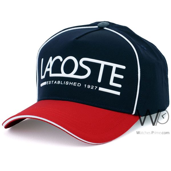 Lacoste Sport Blue Red Cotton Baseball Cap | Watches Prime