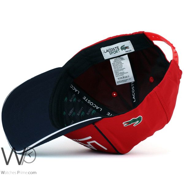 Lacoste Sport Red Blue Cotton Baseball Cap | Watches Prime