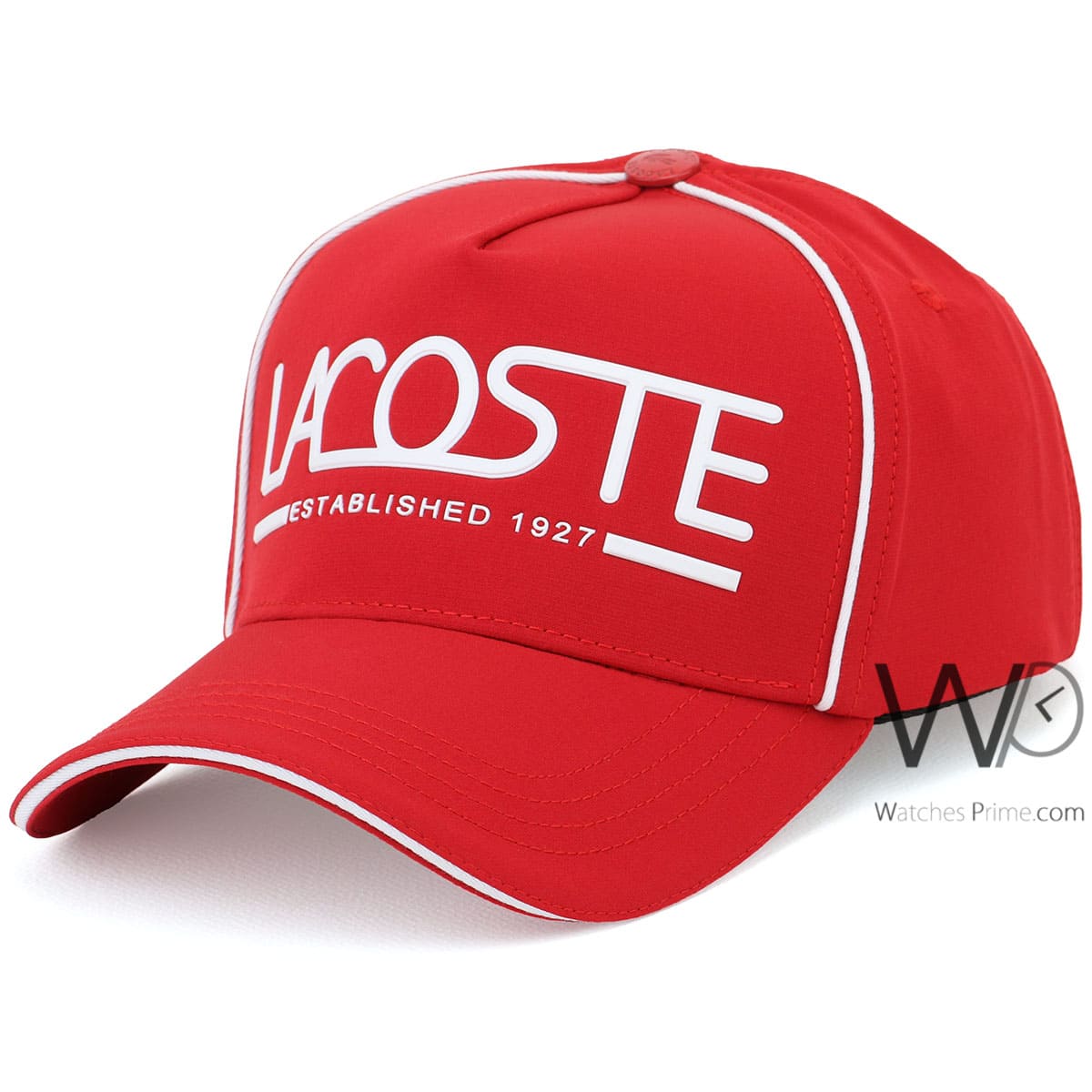 Lacoste Sport Established 1927 Baseball Hat Red Cotton Cap