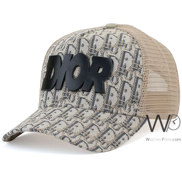 Patterned Christian Dior Trucker Beige Cap | Watches Prime