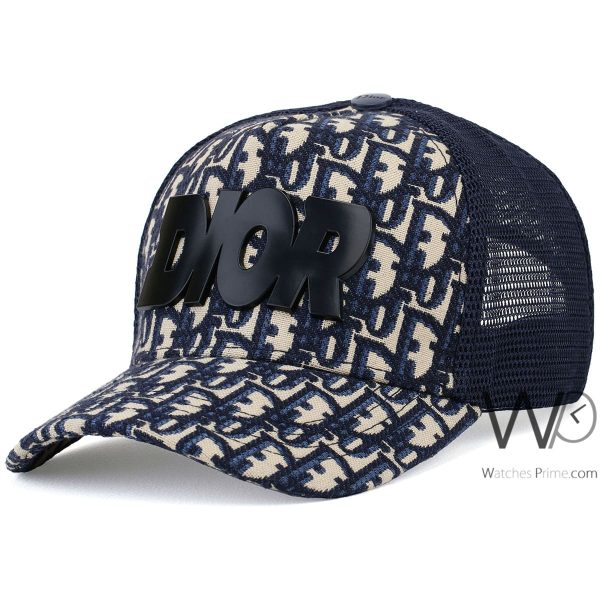 Patterned Christian Dior Trucker Blue Cap | Watches Prime